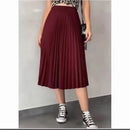 Saia Elanca Plissada Midi Social Moda Evangélica Feminina
