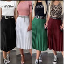 Saia Elanca Plissada Midi Social Moda Evangélica Feminina