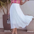 Saia Elanca Plissada Midi Social Moda Evangélica Feminina