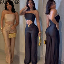 Fagadoer sexy oco para fora bodycon macacão para mulheres cor sólida sem mangas sem costas macacão feminino streetwear 2025 novo