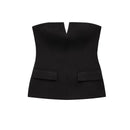 Top Cropped Sem Alças primavera verão feminino sem mangas clássico sólido tubo