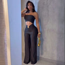 Fagadoer sexy oco para fora bodycon macacão para mulheres cor sólida sem mangas sem costas macacão feminino streetwear 2025 novo