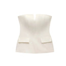Top Cropped Sem Alças primavera verão feminino sem mangas clássico sólido tubo