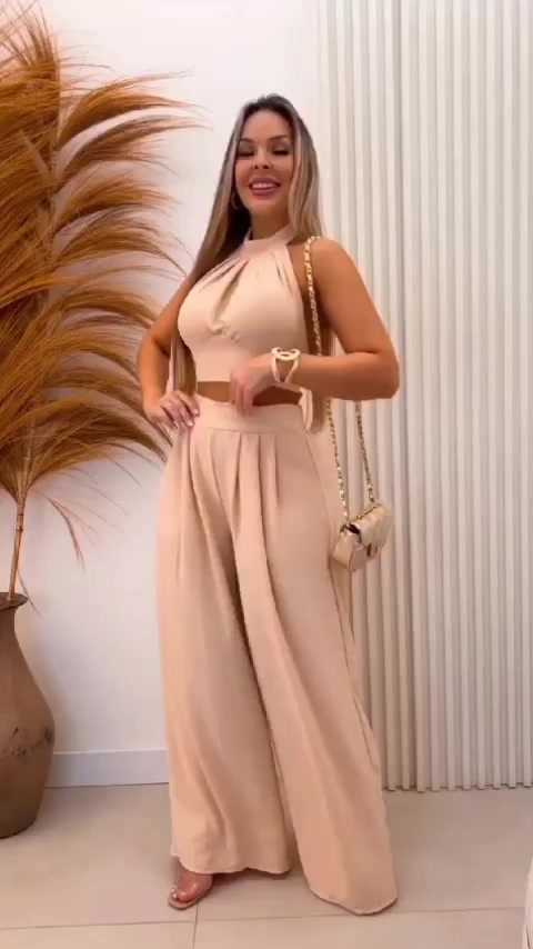 conjunto naia de DUNA cropped calça pantalona