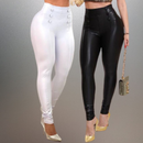 Calça Legging Feminina Luxo Montaria Modeladora Cintura Alta com Botão