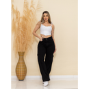 Calça jeans Wide leg Cargo com bolso Branca nivel