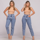 Calça Mom Jeans Cintura Alta Feminina Levanta Bumbum
