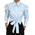 Camisa Cropped Feminina social Manga longa
