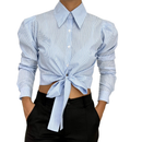 Camisa Cropped Feminina social Manga longa