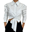 Camisa Cropped Feminina social Manga longa
