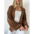 Casaco Tricot Básico Manga Bufante Tricô Inverno Casaquinho Ponto Fang