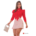 Camisa Cropped Feminina social Manga longa
