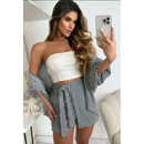 Conjunto kimono Shorts saia +Kimono femenino Blogueira Max Camisa cardigã