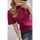 T-SHIRT MALHA GOLA ALTA