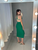 Vestido Longuete Tricot Modal Costa Aberta Nadador Look Para Carnaval