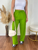 Calça Pantalona Feminina Com Bolso Cintura Alta