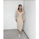 Conjunto Vestido MIDI com Casaco Feminino