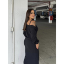 Conjunto Vestido MIDI com Casaco Feminino