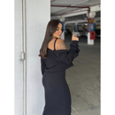 Conjunto Vestido MIDI com Casaco Feminino