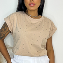 Blusa Feminina Manga Japonesa Detalhes em Strass 100% Algodão