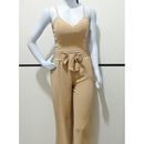 Conjunto Feminino Duna Pantalona e Cropped com Bojo | Alça Regulável | Alfaiataria Elegante