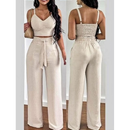 Conjunto Feminino Duna Pantalona e Cropped com Bojo | Alça Regulável | Alfaiataria Elegante