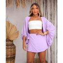 Conjunto kimono Shorts saia +Kimono femenino Blogueira Max Camisa cardigã
