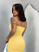 Vestido Midi Tomara que Caia Canelado - Elegância e Conforto em um Único Vestido! TECIDO ANARRUGA!