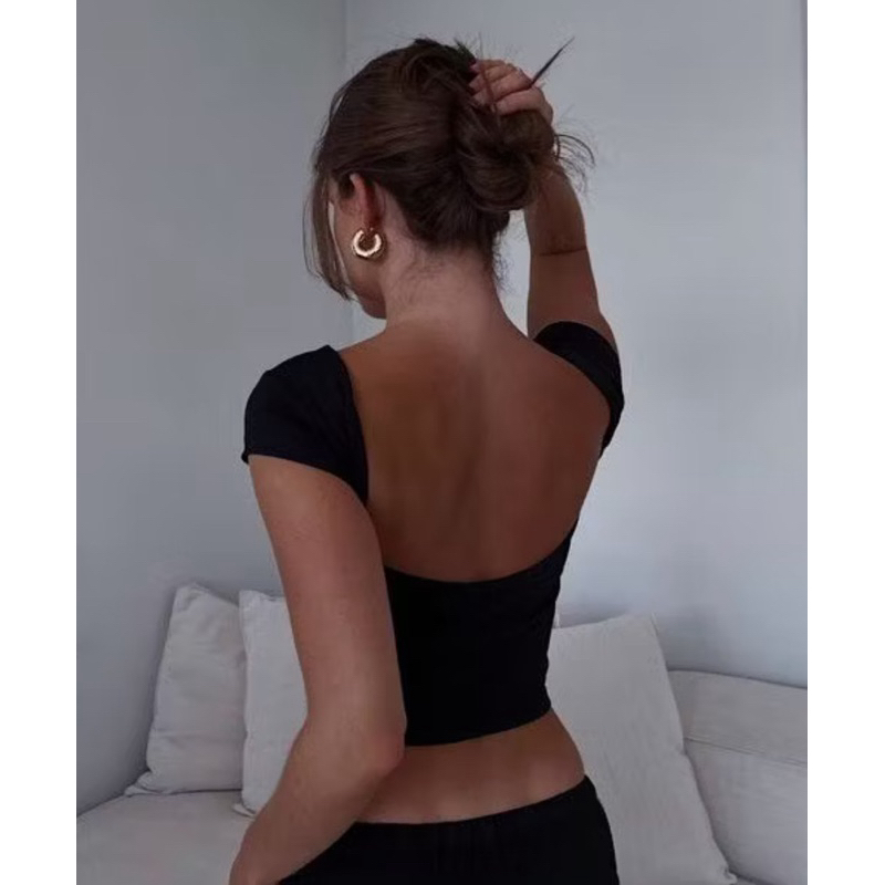 Blusinha Feminina Suplex Costas Nua Básica Tendência