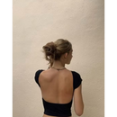 Blusinha Feminina Suplex Costas Nua Básica Tendência
