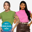KIT 2 Unidades Camiseta Muscle Tee Regata Ampla de Ombreira