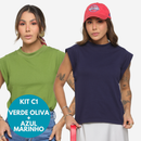 KIT 2 Unidades Camiseta Muscle Tee Regata Ampla de Ombreira