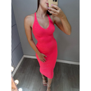 Vestido Longuete Tricot Modal Costa Aberta Nadador Look Para Carnaval
