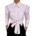 Camisa Cropped Feminina social Manga longa