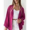 Casaco Tricot Básico Manga Bufante Tricô Inverno Casaquinho Ponto Fang