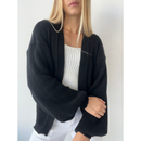 Casaco Tricot Básico Manga Bufante Tricô Inverno Casaquinho Ponto Fang