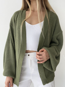 Casaco Tricot Básico Manga Bufante Tricô Inverno Casaquinho Ponto Fang