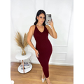 Vestido Longuete Tricot Modal Costa Aberta Nadador Look Para Carnaval