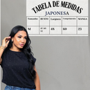 Blusa Feminina Manga Japonesa Detalhes em Strass 100% Algodão