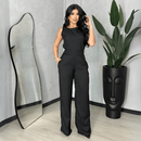 Conjunto Pantalona Feminino Blusa Regata Social Elegante Alfaiataria Moda Festa Casual