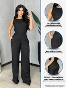 Conjunto Pantalona Feminino Blusa Regata Social Elegante Alfaiataria Moda Festa Casual