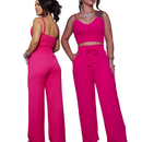Conjunto Feminino Duna Pantalona e Cropped com Bojo | Alça Regulável | Alfaiataria Elegante
