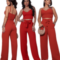 Conjunto Feminino Duna Pantalona e Cropped com Bojo | Alça Regulável | Alfaiataria Elegante