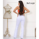 Calça jeans Wide leg Cargo com bolso Branca nivel