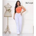 Calça jeans Wide leg Cargo com bolso Branca nivel