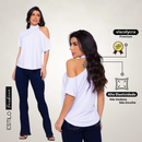 Blusa Blusinha Gola Alta Soltinha Camisa Manga Curta SHOCKER