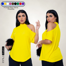 Blusa Blusinha Gola Alta Soltinha Camisa Manga Curta SHOCKER