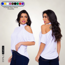 Blusa Blusinha Gola Alta Soltinha Camisa Manga Curta SHOCKER