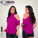 Blusa Blusinha Gola Alta Soltinha Camisa Manga Curta SHOCKER