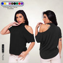 Blusa Blusinha Gola Alta Soltinha Camisa Manga Curta SHOCKER